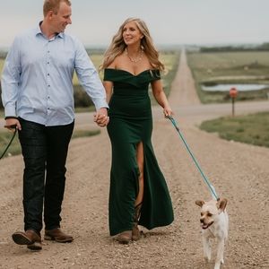 Lulus Song of Love Dress in Hunter Green Size S